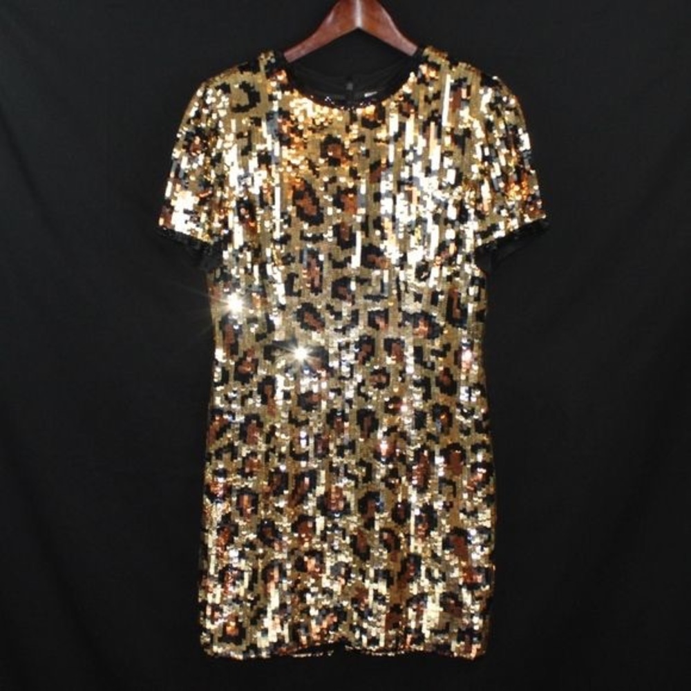 Vintage Sequin leopard / cheetah cocktail dress